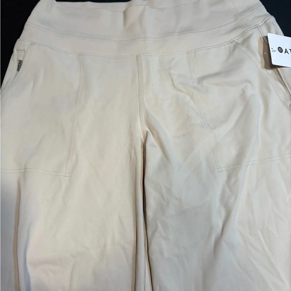 Athleta Venice Wide Leg  cream biege pants women’s large - Picture 14 of 14